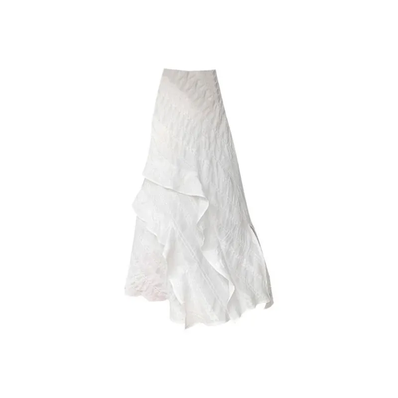POPO.INFO Casual Long Skirt Women's White-1