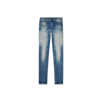 DIESEL 2019 D Strukt Logo Patch Tapered Jeans