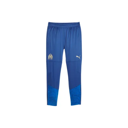 PUMA Olympique De Marseille Football Training Pants Knitted Sports Pants Men's Blue