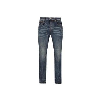Valentino Logo Patch Mid Rise Jeans