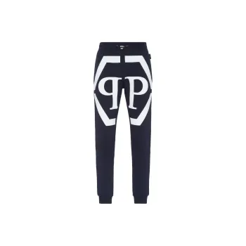 PHILIPP PLEIN Knitted Sweatpants Men's Marine Blue