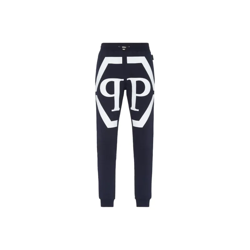 PHILIPP PLEIN Knitted Sweatpants Men's Marine Blue-0