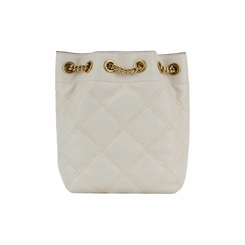 TORY BURCH Leather Bucket Bags Crossbody Bag, Shoulder Bag Women's Beige-2