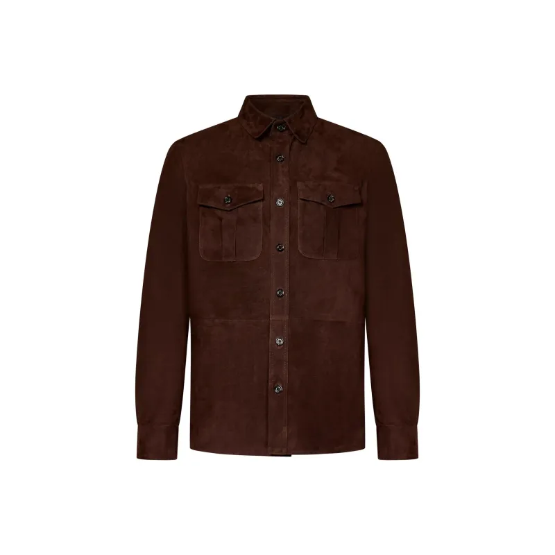 Ralph Lauren Leather Jackets Coats Men's Dark Brown-0