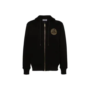 VERSACE JEANS COUTURE Logo embroidered Zip up Hoodie