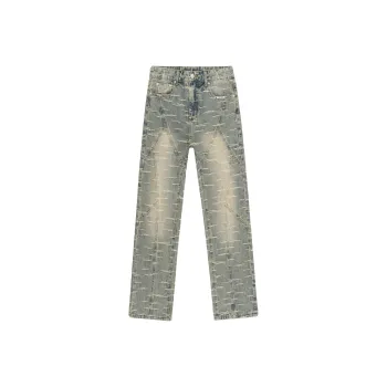 XINYINSU Jeans Unisex Yellow Mud