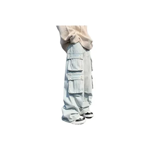 XIDELONG Jeans Unisex Light Blue