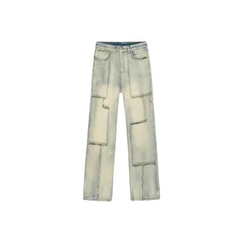 XINYINSU Jeans Unisex Yellow Mud