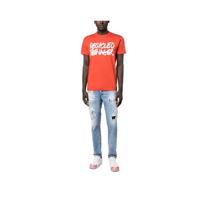 DSQUARED 2 Distressed Straight Leg Jeans-0