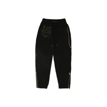 TCH Knitted Sweatpants Unisex Black Base Gold Logo