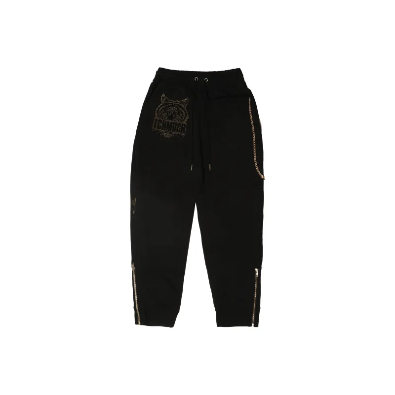 TCH Knitted Sweatpants Unisex Black Base Gold Logo-0