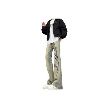 UPXIW Jeans Unisex Yellow Mud