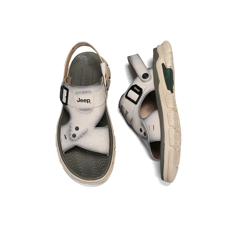 Jeep Beach Sandals Men Dark Brown/Light Gray-15