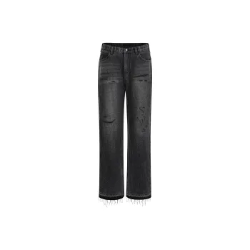 The Last Redemption 23AW Straight Fit Jeans Unisex Black