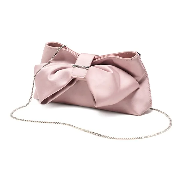 Muuluu Satin Shoulder Bag Regular Women's Cherry Blossom Pink/Wave Gray-2