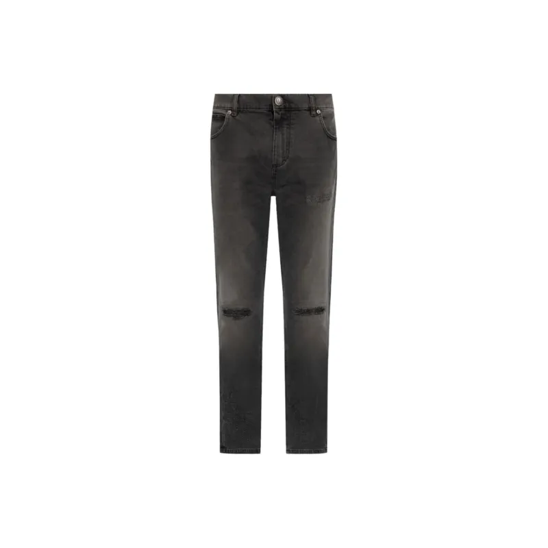 BALMAIN Distressed Finish Slim cut Jeans-0