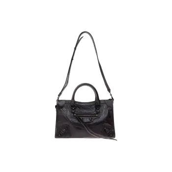 Balenciaga Le City Lambskin One Shoulder Handbag Trumpets Women's Gray