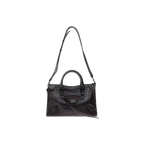 Balenciaga Le City Lambskin One Shoulder Handbag Small Size Women's Gray