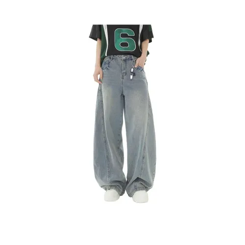 HCHUICHENG Jeans Unisex Vintage Blue