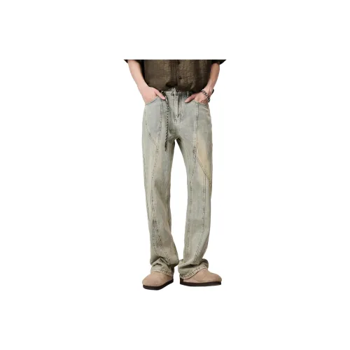 ALL IN Jeans Mens Elegant Apricot European Blue
