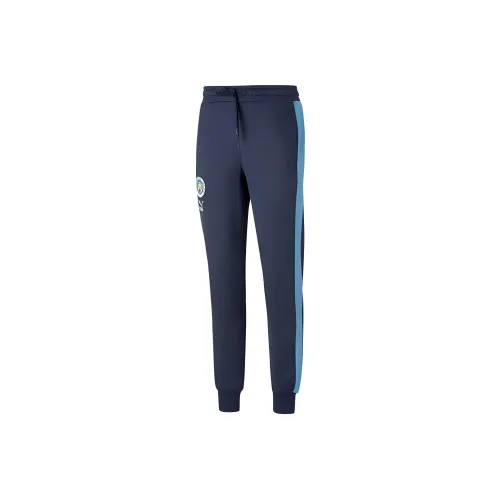 PUMA Manchester City Football Club Knitted Sports Pants Men's Blue