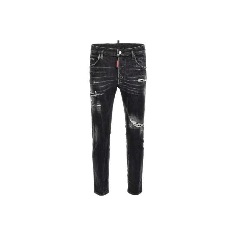DSQUARED 2 Logo Patch Distressed Skinny Jeans-0