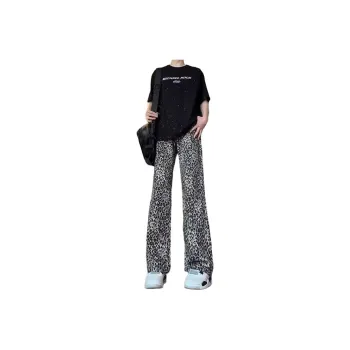 IJRJ Jeans Unisex Leopard Print