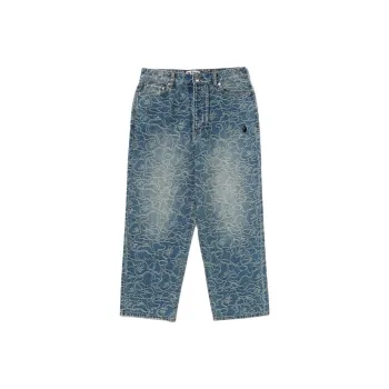 A BATHING APE Line Camo Jacquard One Point Relaxed Fit Denim Pants