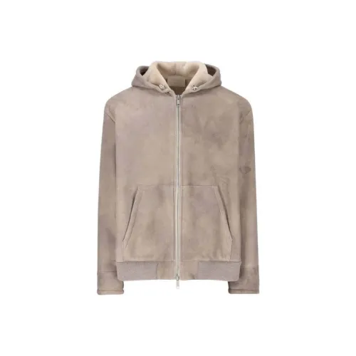 PRADA FW24 Leather Jacket Men's Gray Pink
