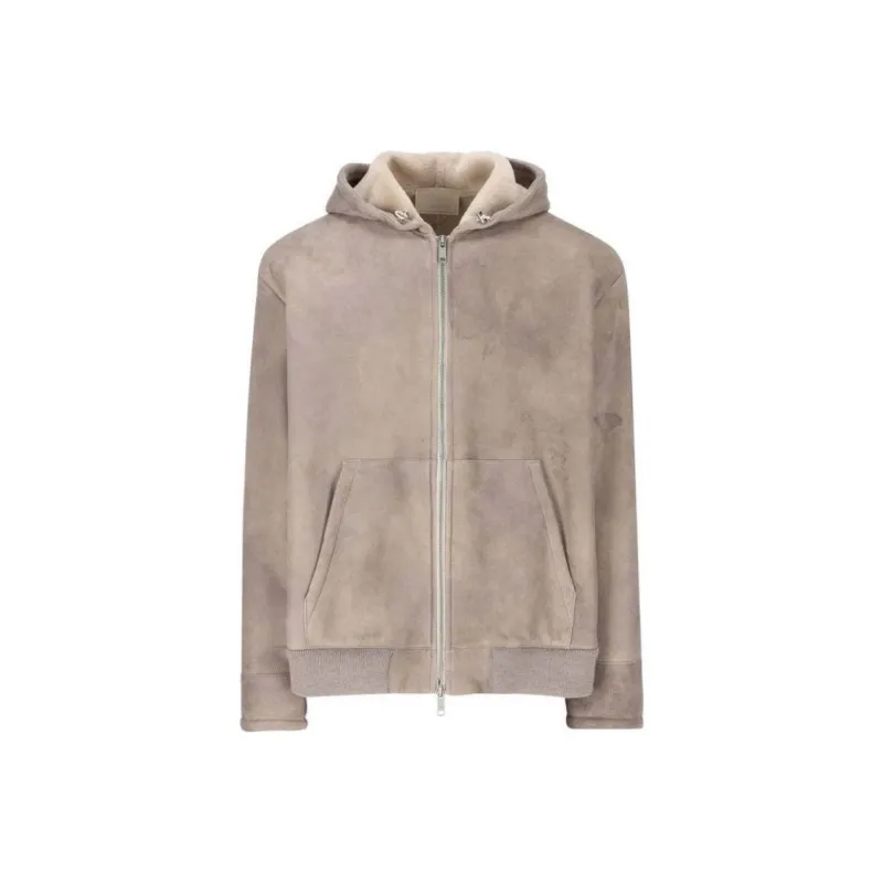 PRADA FW24 Leather Jacket Men's Gray Pink-0