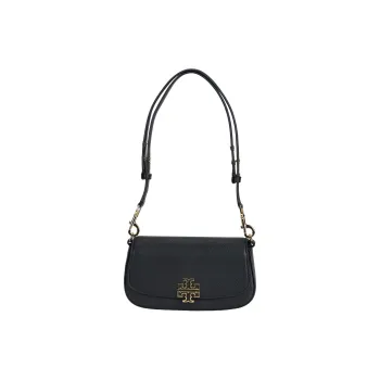 TORY BURCH Britten Cow Leather Shoulder Bag, Handbag, Crossbody Bag Small Size Women's Black/Black Gold