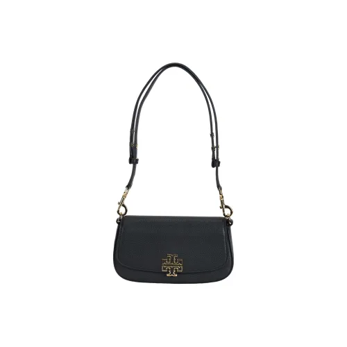 TORY BURCH Britten Cow Leather Shoulder Bag, Handbag, Crossbody Bag Small Size Women's Black/Black Gold