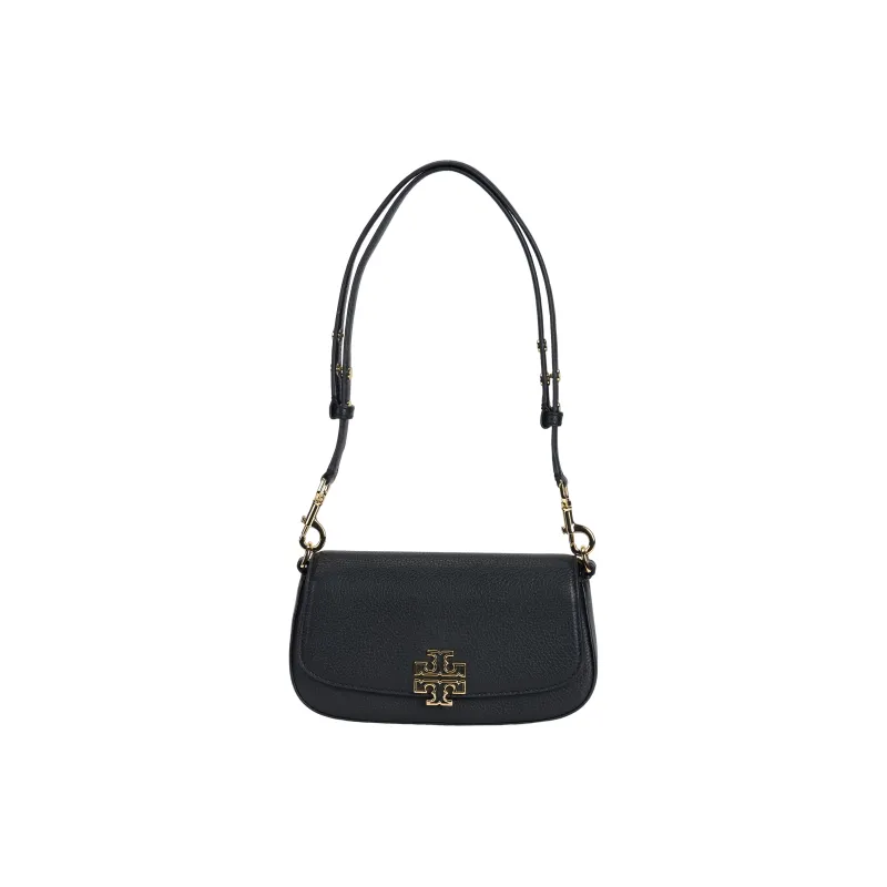 TORY BURCH Britten Cow Leather Shoulder Bag, Handbag, Crossbody Bag Small Size Women's Black/Black Gold-0