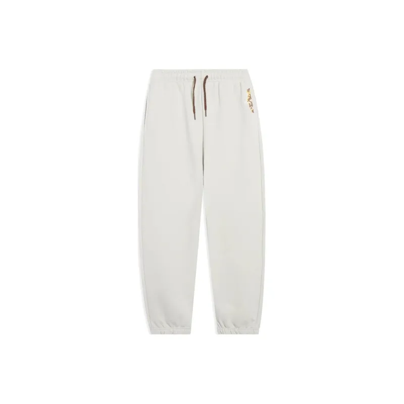 LiNing Knitted Sweatpants Men Seed Yellow Gray-0
