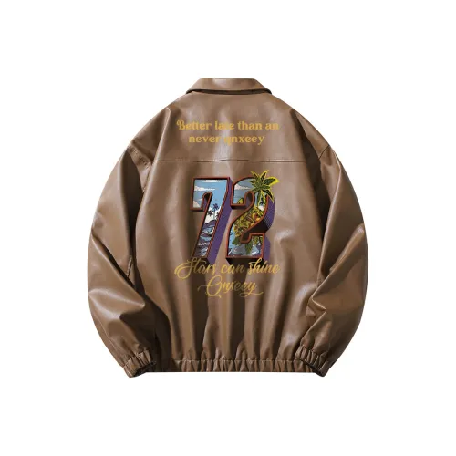 Qnxeey Leather Jackets Unisex