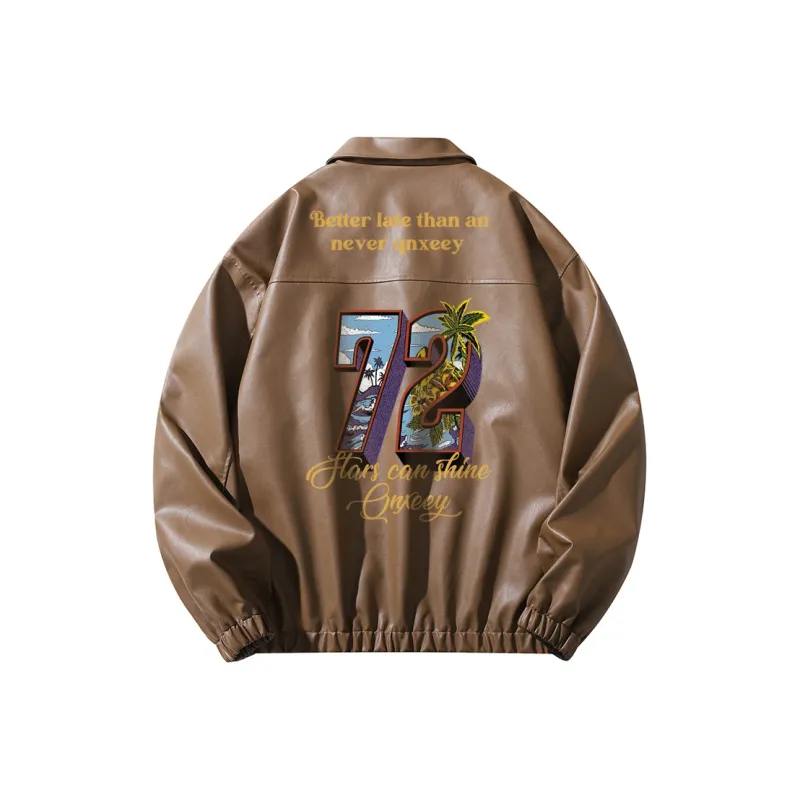 Qnxeey Leather Jackets Unisex-6