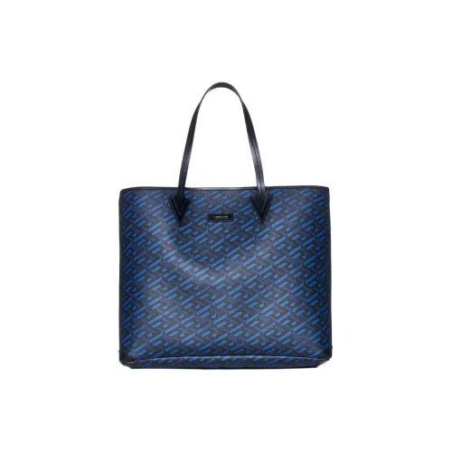 VERSACE Calfskin tote Dusy Bag Shopping Bag Shoulder Bag Handbag Unisex Blue