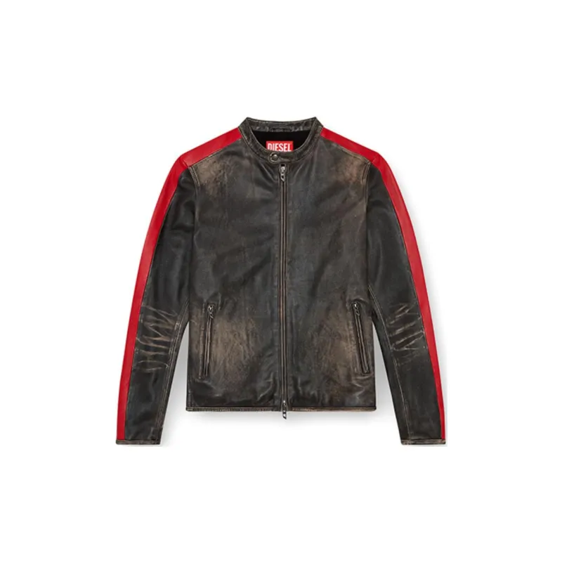 DIESEL Distressed L Renn Leather Jacket-0