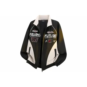 FALIAMS Jackets Coats Unisex Black Beige