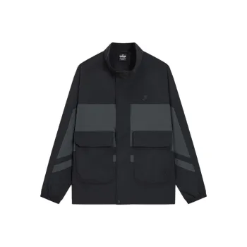 XTEP Trench Coat Men's Jet Black/Matte Gray