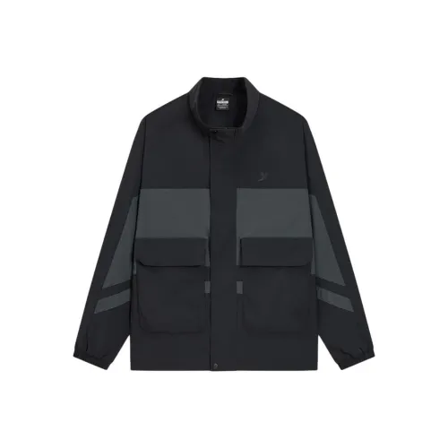 XTEP Trench Coat Men's Jet Black/Matte Gray