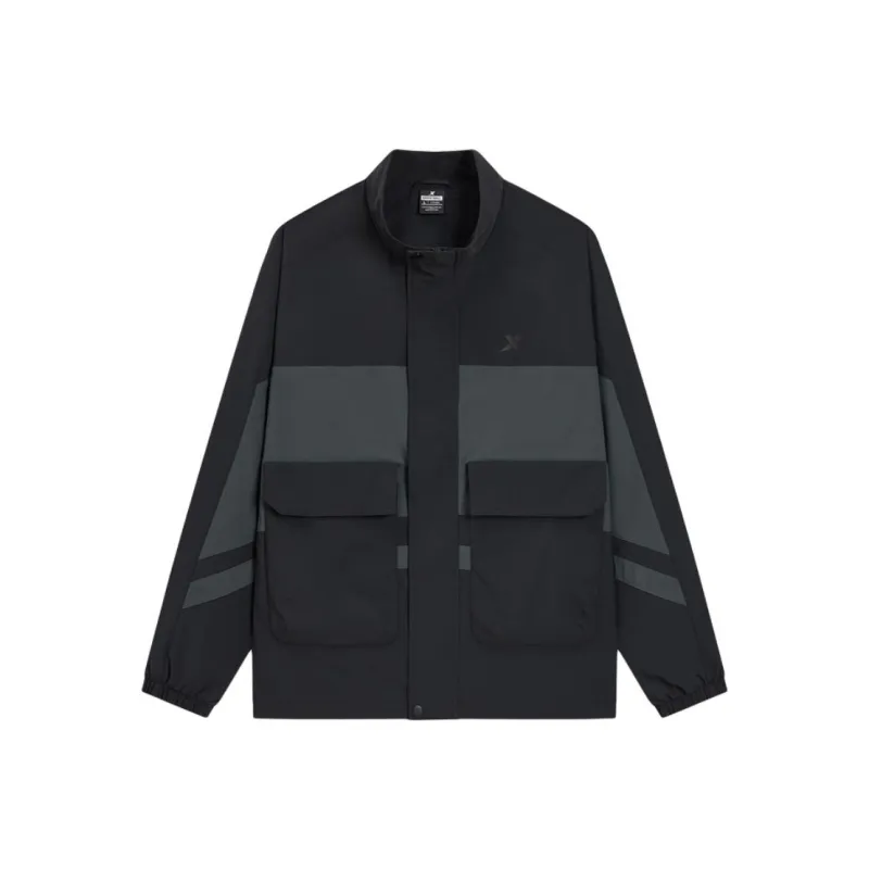 XTEP Trench Coat Men's Jet Black/Matte Gray-0