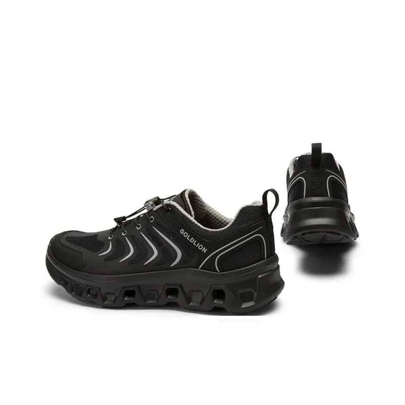 GOLDLION Cushioning Slip Resistant Support Outdoor Shoes Men's Black-3