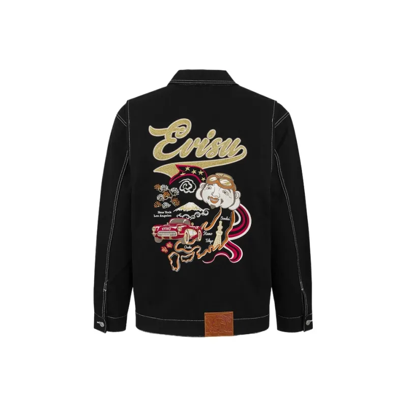 EVISU 2025 Spring Jackets Coats Men's Black-0