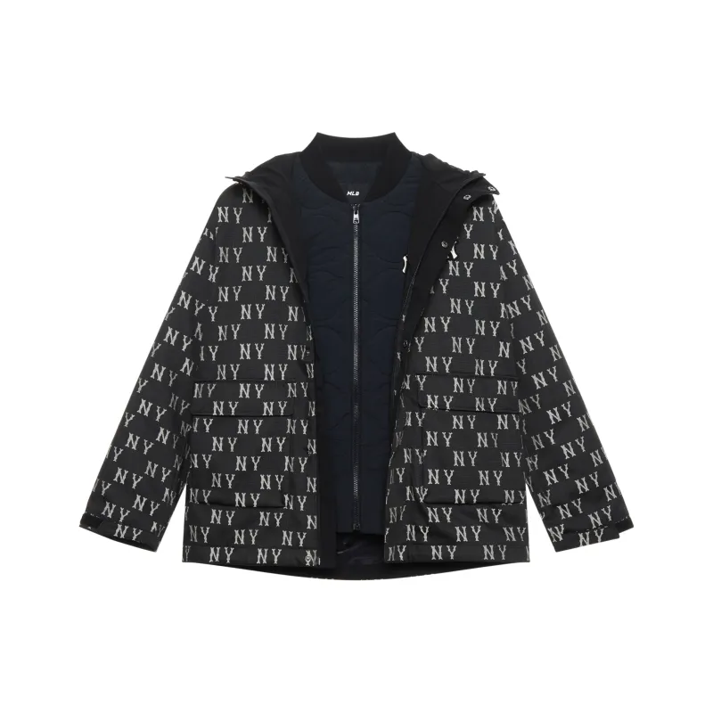 MLB MONOGRAM Collection New York Yankees FW24 Windproof Jackets & Coats Puffer Jacket Unisex Black-0