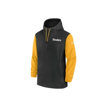 Nike Pittsburgh Steelers Sideline Pre Game Player Men's Nike Nfl 1/2 Zip Hooded Jacket