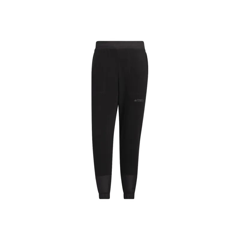 Adidas Fleece Joggers Elastic Cuff Knitted Sweatpants Men's Black-0