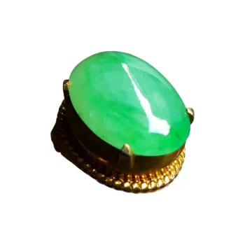 Jade Blossom Ice Glutinous Jadeite Ring Face Unisex