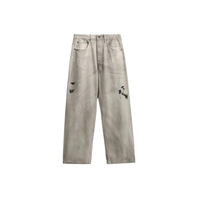 ZENGZHI Jeans Unisex Dirty White-0