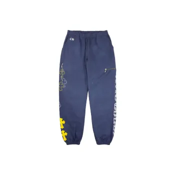 Chrome Hearts Knitted Sweatpants Men Dark Blue